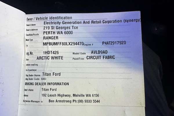 2020 Ford Ranger XL PX MkIII 4X4 2.2L