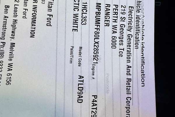 2020 Ford Ranger XL PX MkIII 4X4 2.2L