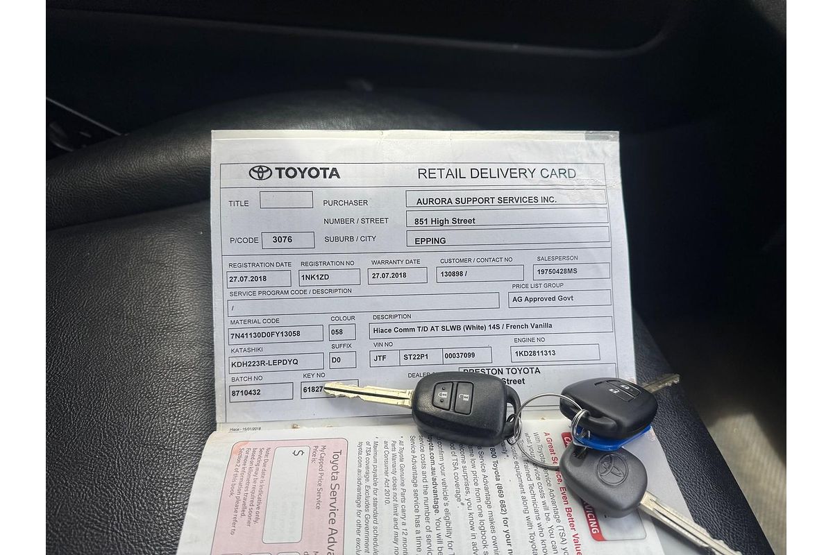 2018 Toyota Hiace Commuter KDH223R ELWB High Roof