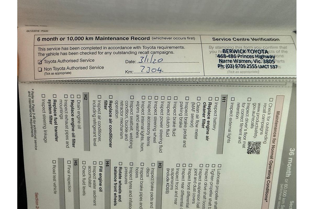 2019 Toyota Landcruiser Prado Kakadu GDJ150R