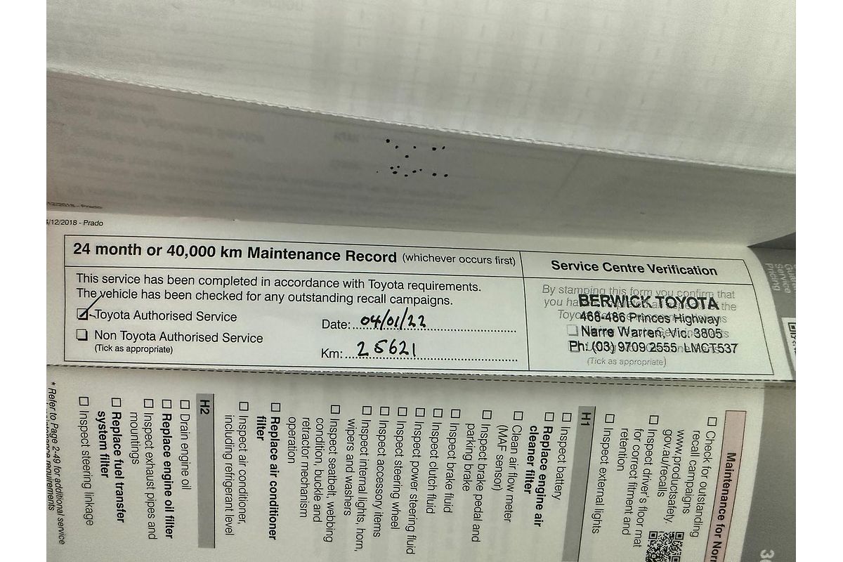 2019 Toyota Landcruiser Prado Kakadu GDJ150R