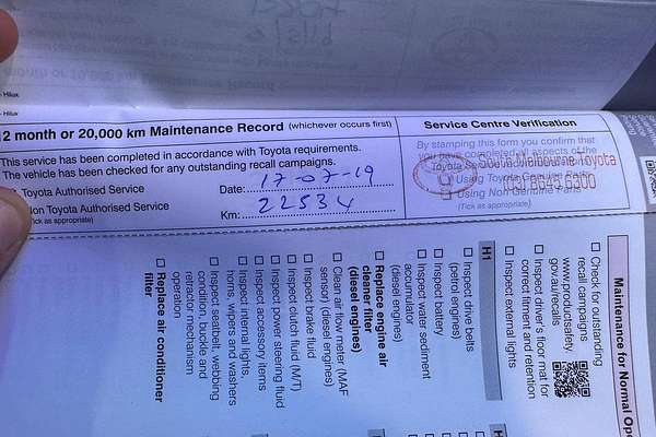 2018 Toyota Hilux Workmate TGN121R Rear Wheel Drive