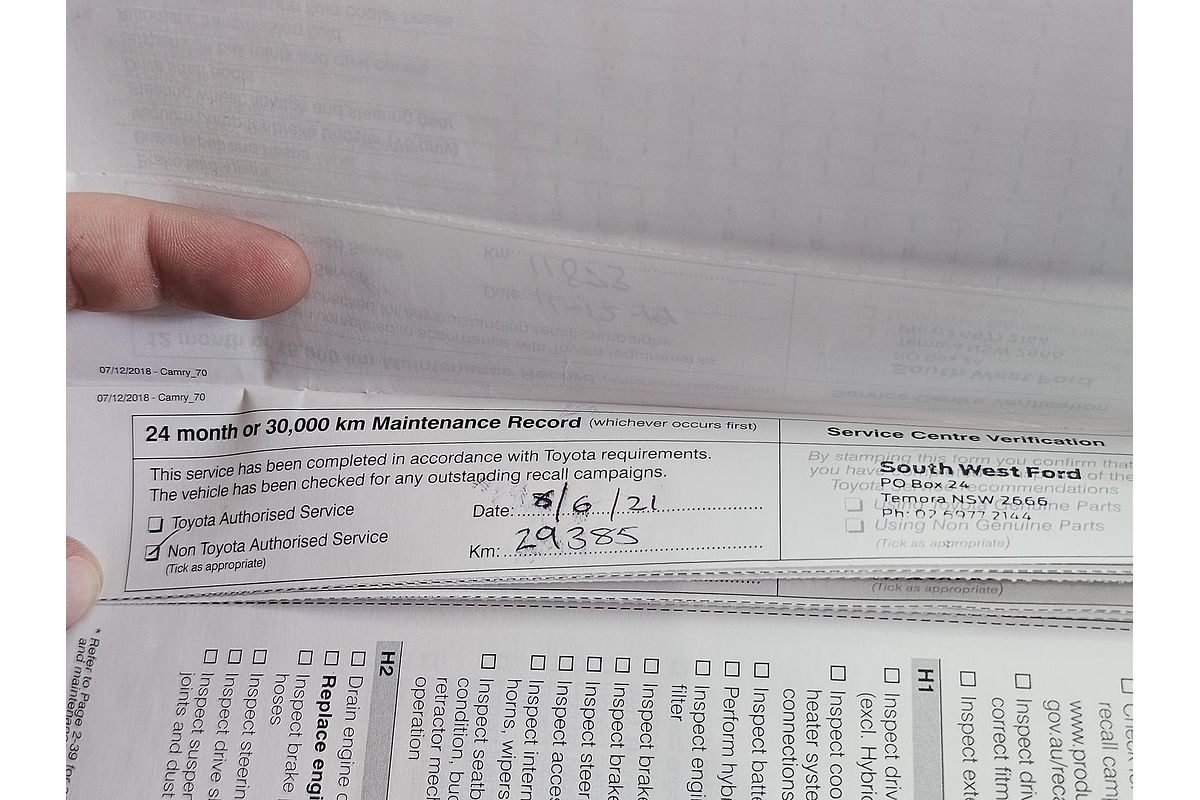 2019 Toyota Camry Ascent ASV70R