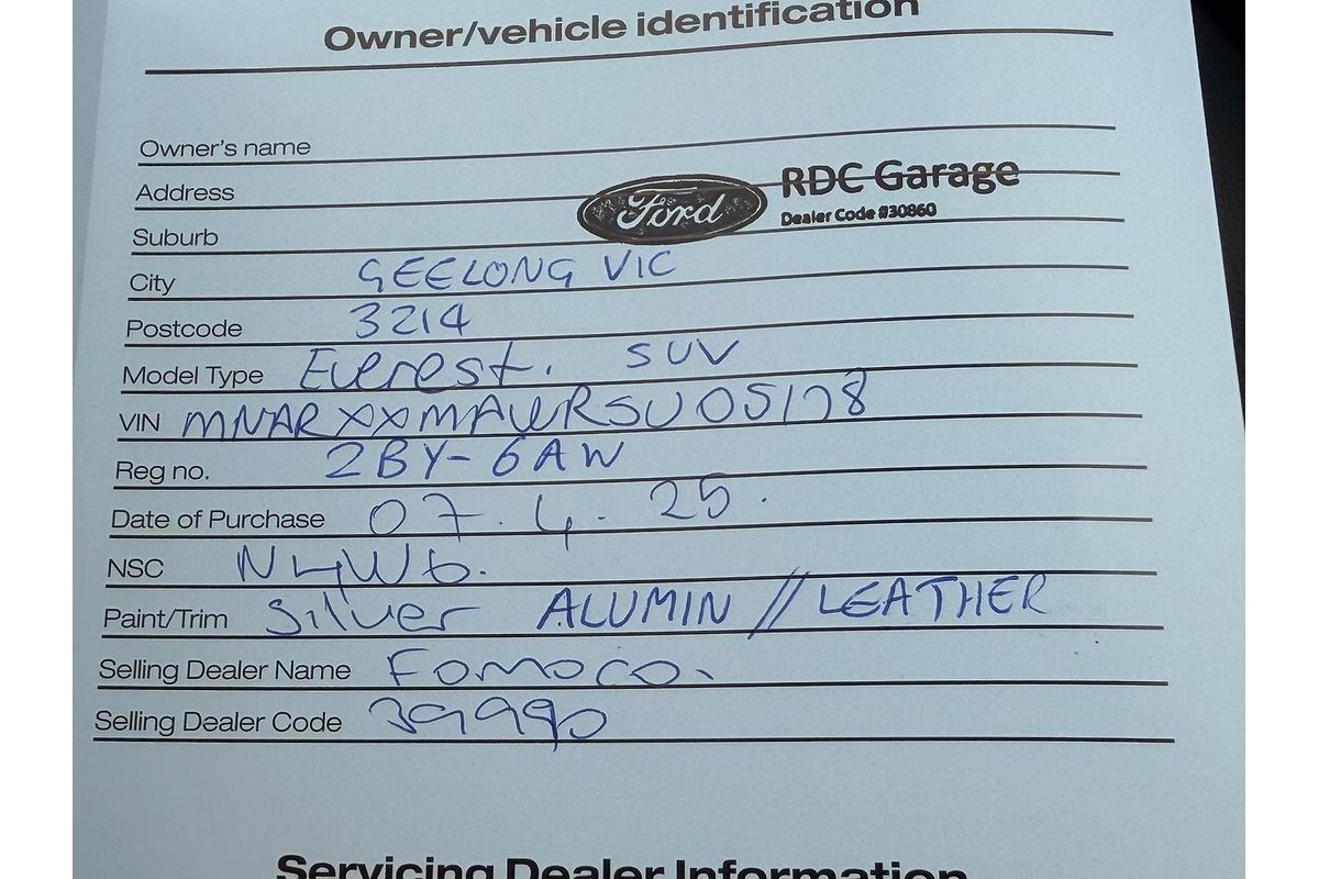 2025 Ford Everest Trend 2.0L