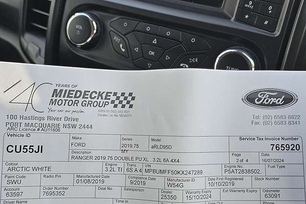 2019 Ford Ranger XL PX MkIII 4X4 3.2L