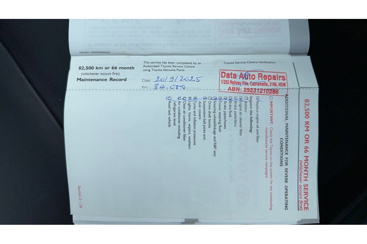 2017 Toyota Aurion Presara GSV50R