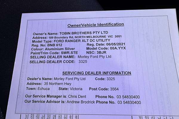 2021 Ford Ranger XLT Hi-Rider PX MkIII Rear Wheel Drive 3.2L