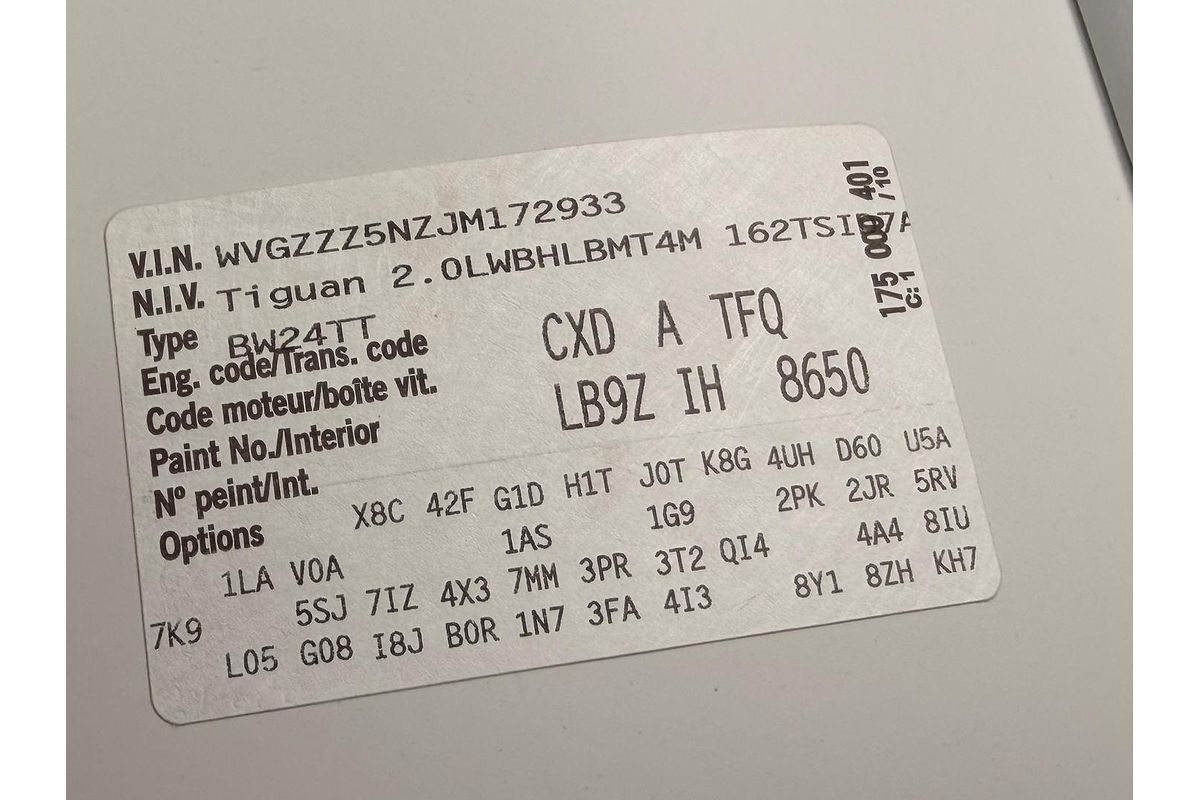 2018 Volkswagen Tiguan 162TSI Highline Allspace 5N