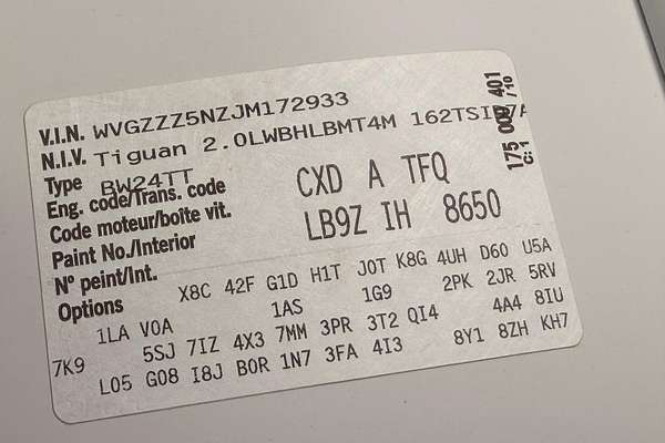 2018 Volkswagen Tiguan 162TSI Highline Allspace 5N