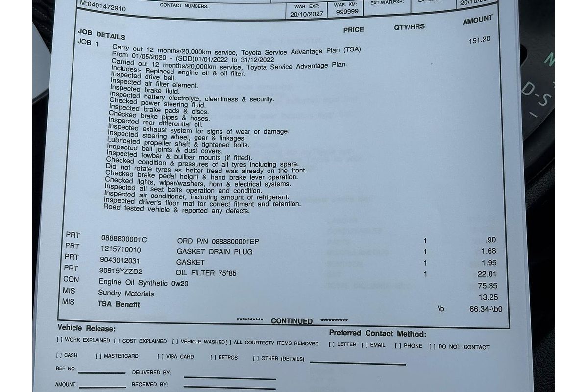 2022 Toyota Hilux Workmate TGN121R Rear Wheel Drive