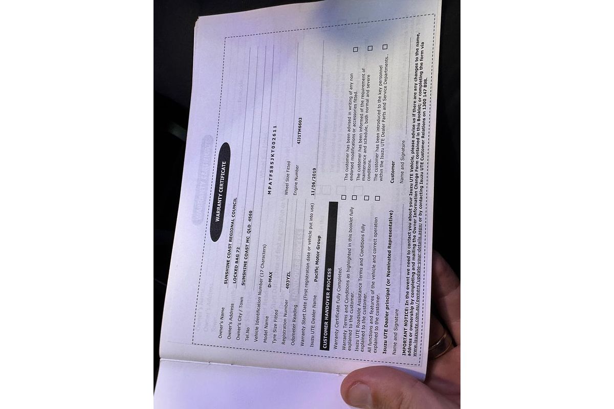 2019 Isuzu D-MAX SX 4X4