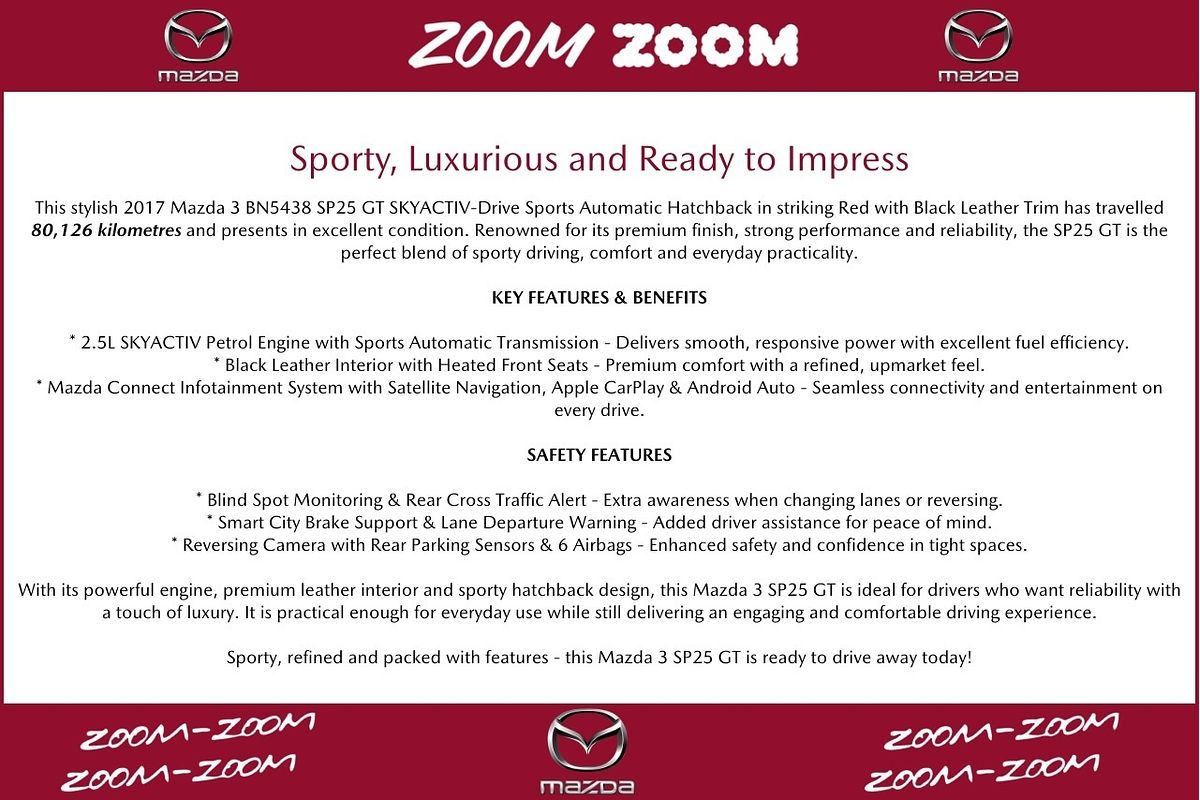 2017 Mazda 3 SP25 GT BN Series