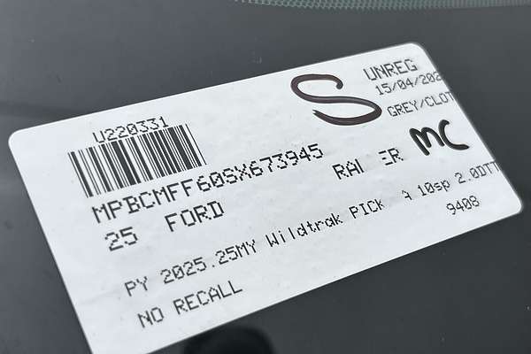 2025 Ford Ranger Wildtrak 4X4 2.0L