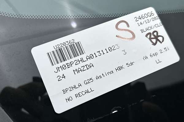 2024 Mazda 3 G25 Astina BP Series