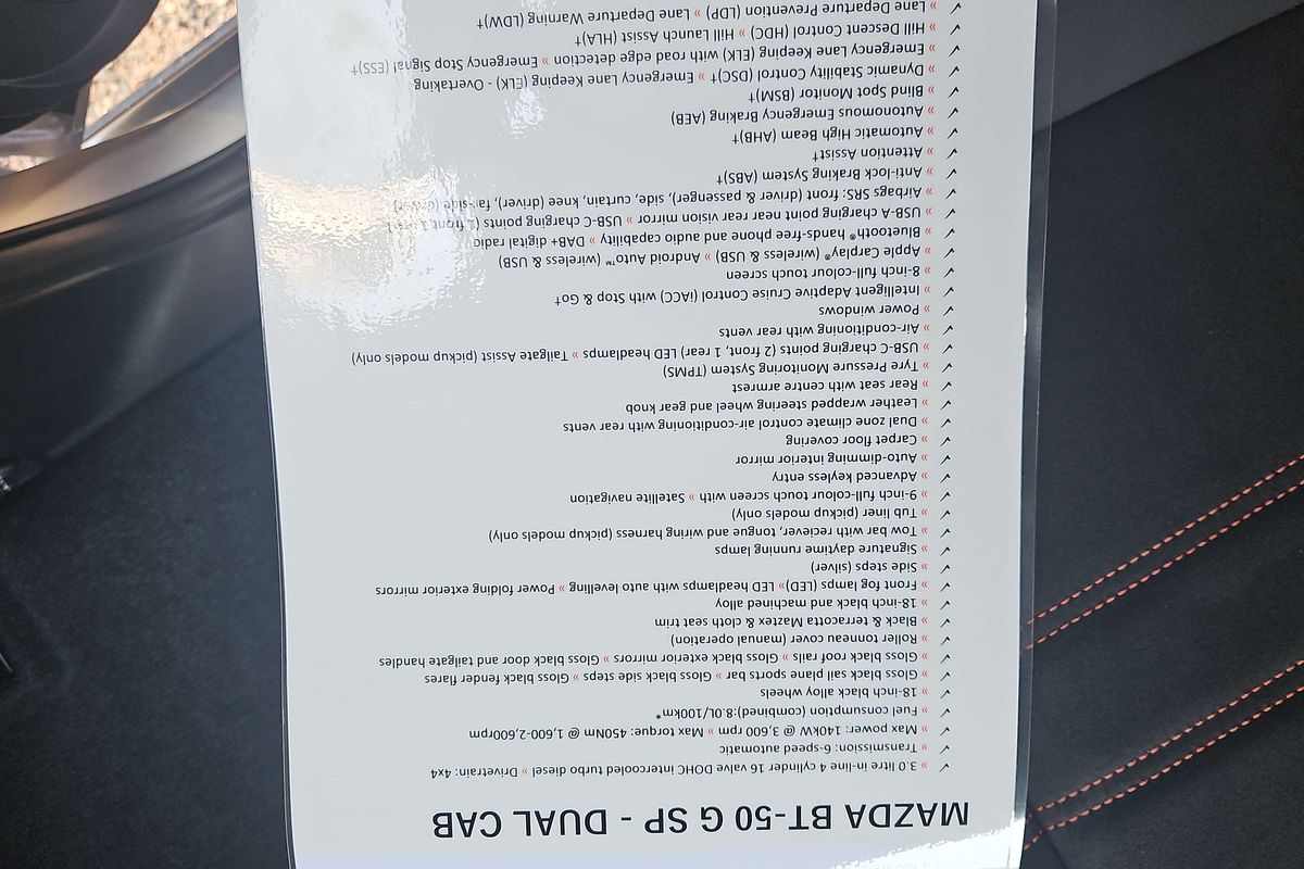 2025 Mazda BT-50 SP TF 4X4