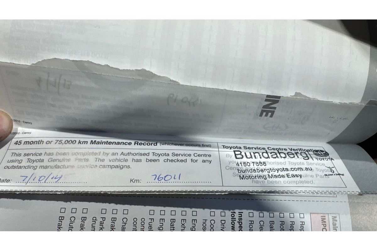 2011 Toyota Camry Altise ACV40R