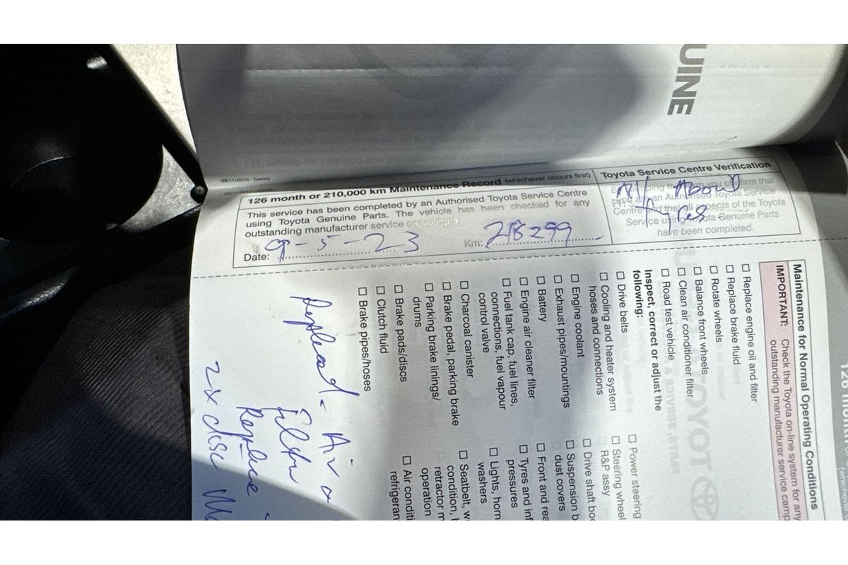 2011 Toyota Camry Altise ACV40R