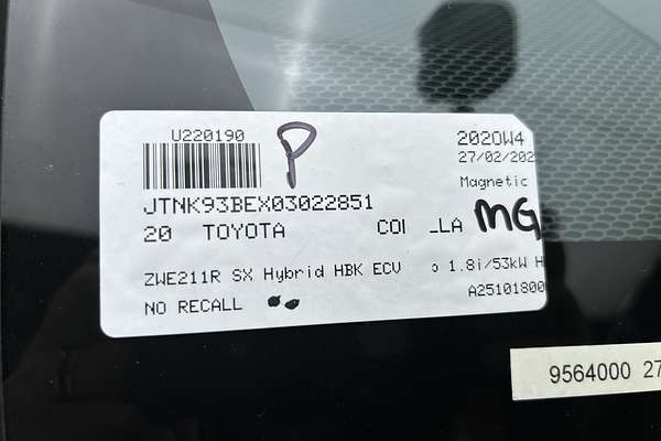2020 Toyota Corolla SX Hybrid ZWE211R