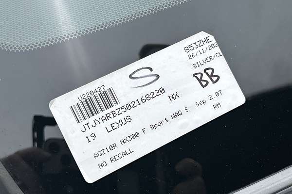 2019 Lexus NX NX300 F Sport AGZ10R