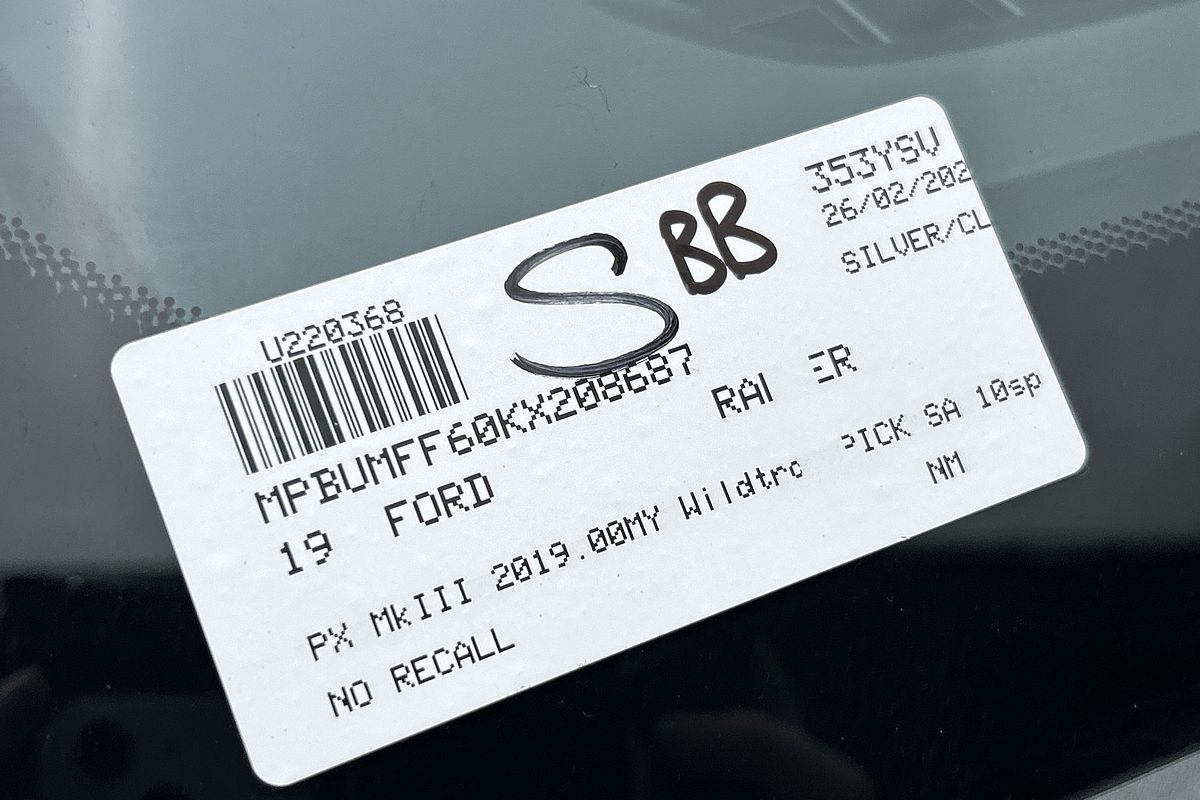 2019 Ford Ranger Wildtrak PX MkIII 4X4 2.0L