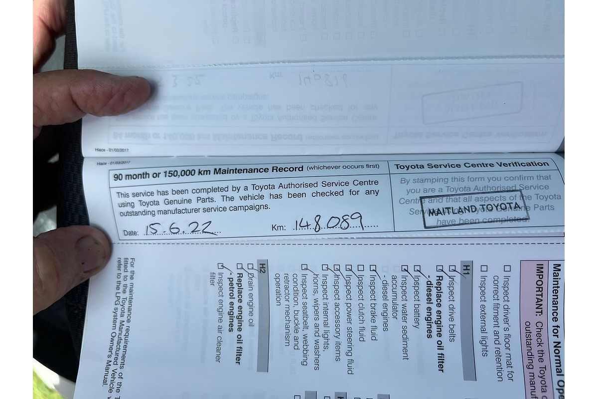 2017 Toyota Hiace KDH221R ELWB High Roof