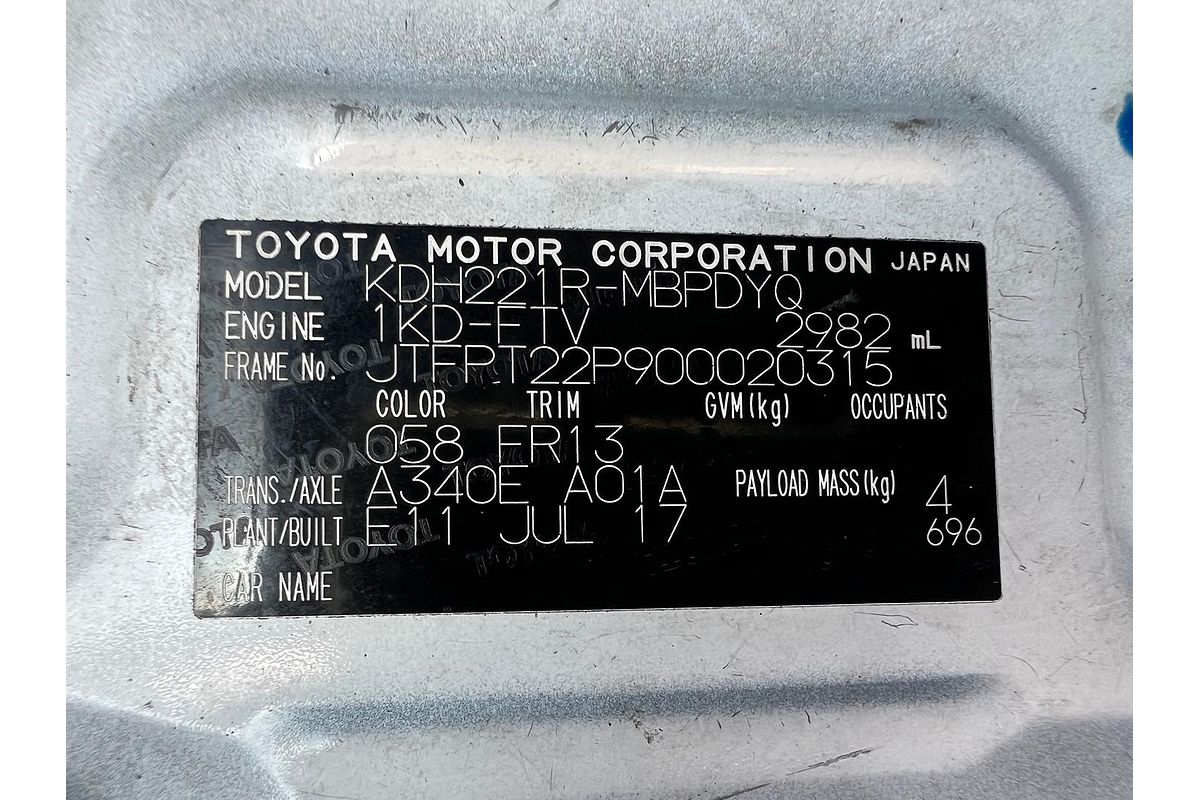 2017 Toyota Hiace KDH221R ELWB High Roof