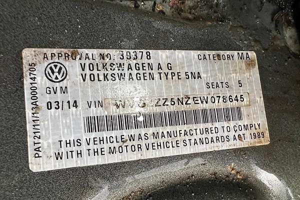 2014 Volkswagen Tiguan 132TSI Pacific 5N