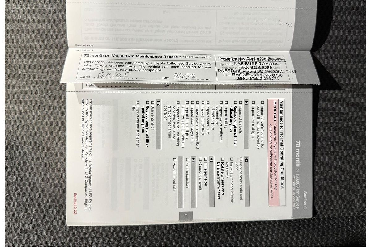 2017 Toyota Hiace KDH201R LWB