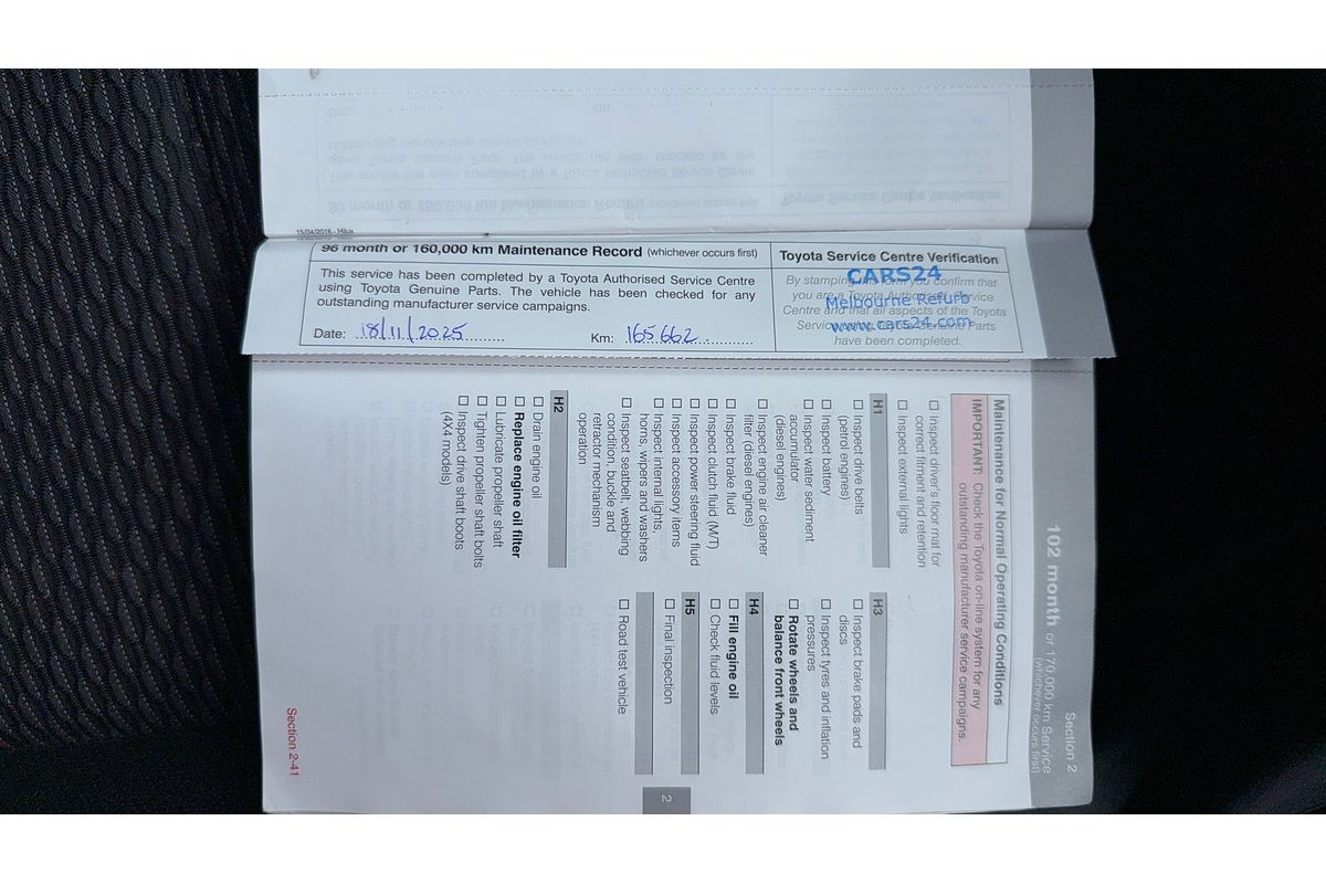 2016 Toyota Hilux Workmate TGN121R Rear Wheel Drive