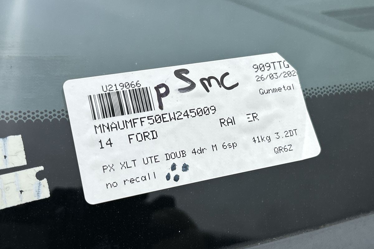 2014 Ford Ranger XLT PX 4X4 3.2L