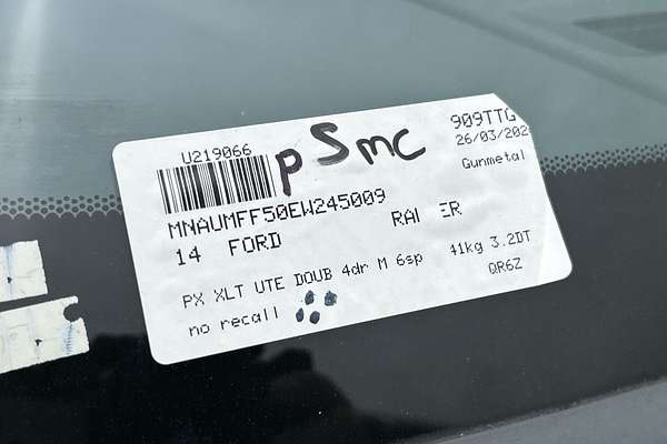 2014 Ford Ranger XLT PX 4X4 3.2L