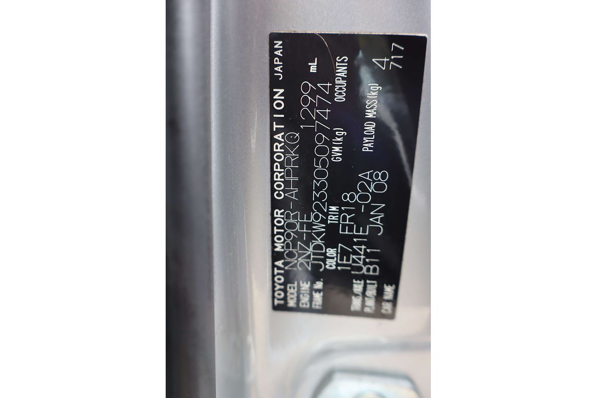 2008 Toyota Yaris YR NCP90R