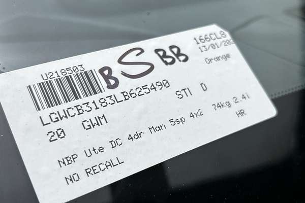 2020 Great Wall Steed NBP Rear Wheel Drive