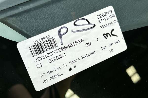 2021 Suzuki Swift Sport AZ Series II
