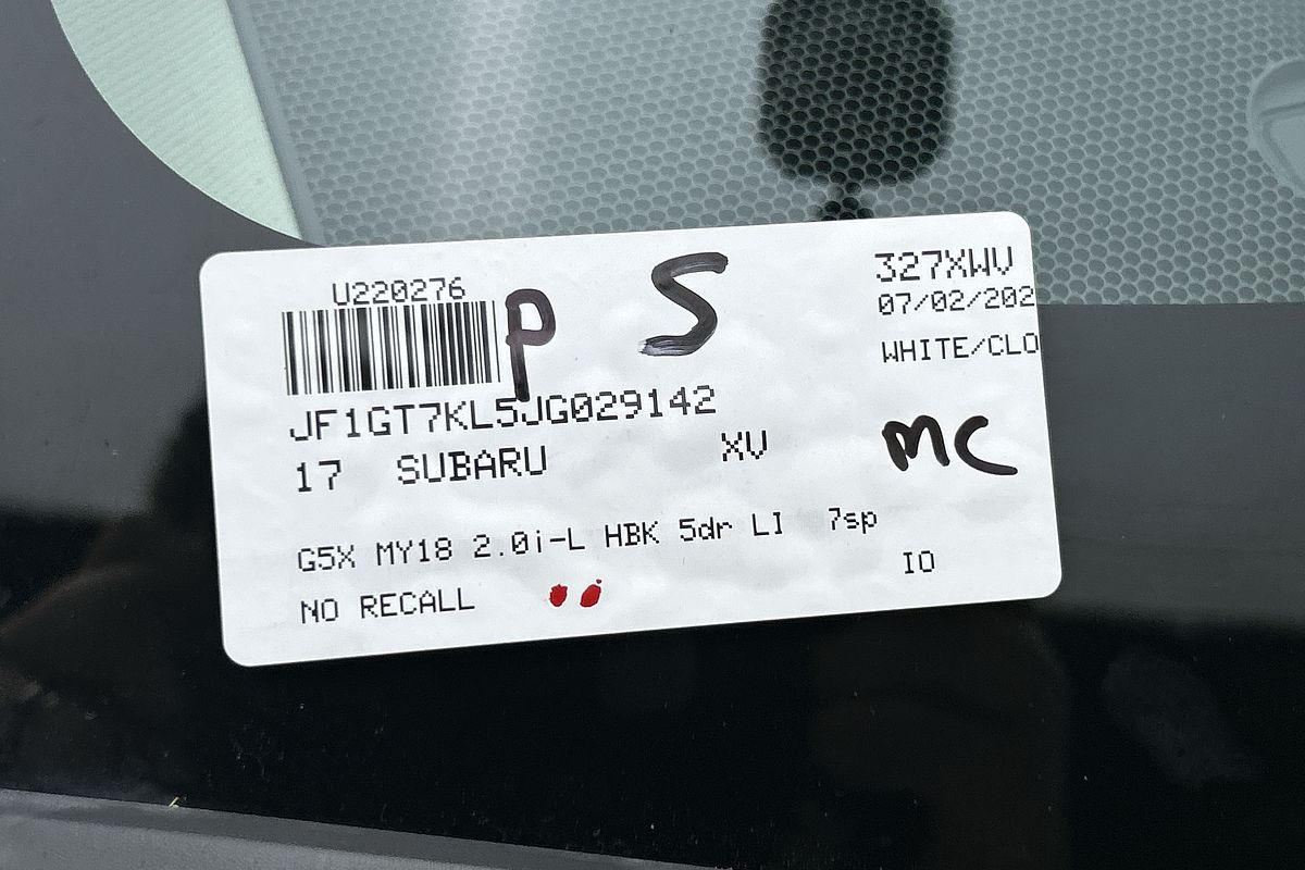 2017 Subaru XV 2.0i-L G5X