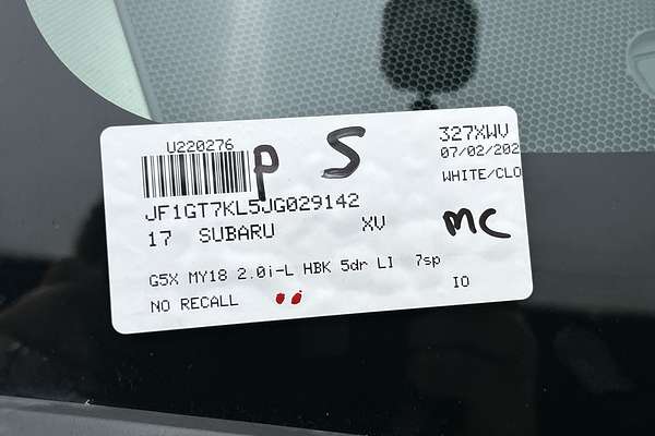 2017 Subaru XV 2.0i-L G5X