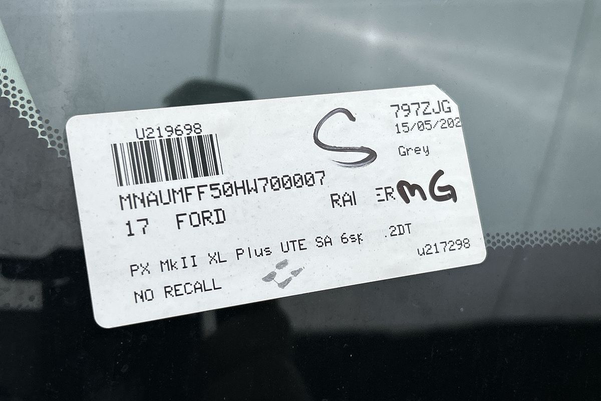 2017 Ford Ranger XL Plus PX MkII 4X4 3.2L