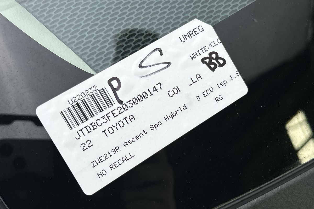 2022 Toyota Corolla Ascent Sport Hybrid ZWE219R