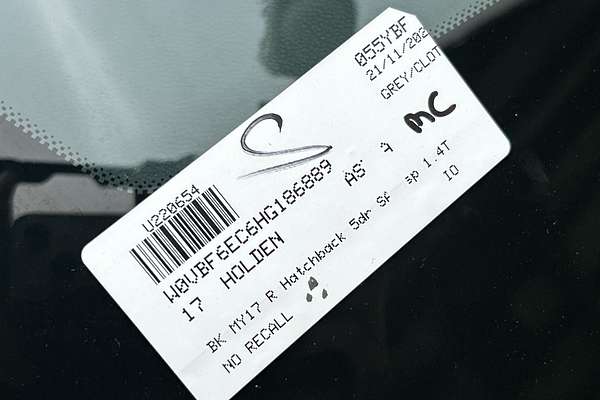 2017 Holden Astra R BK