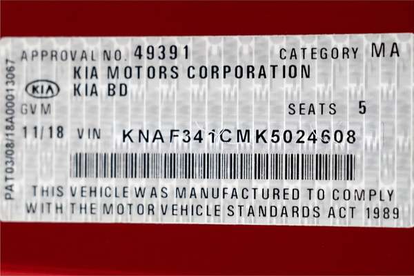 2018 Kia Cerato SPORT+ SAFETY PACK BD MY19