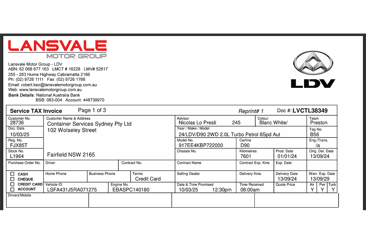 2024 LDV D90 Executive SV9A