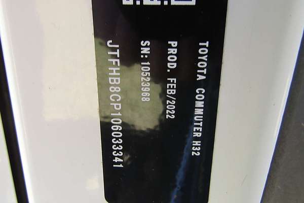 2022 Toyota Hiace Commuter GDH322R ELWB High Roof