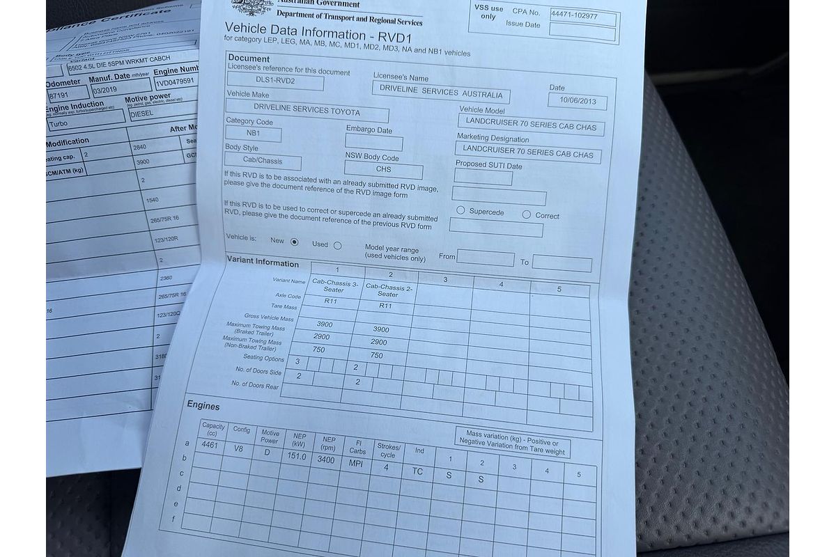 2019 Toyota Landcruiser Workmate VDJ79R 4X4