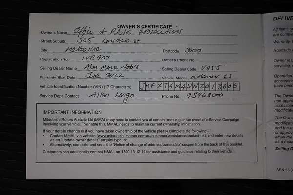 2022 Mitsubishi Outlander ES ZM