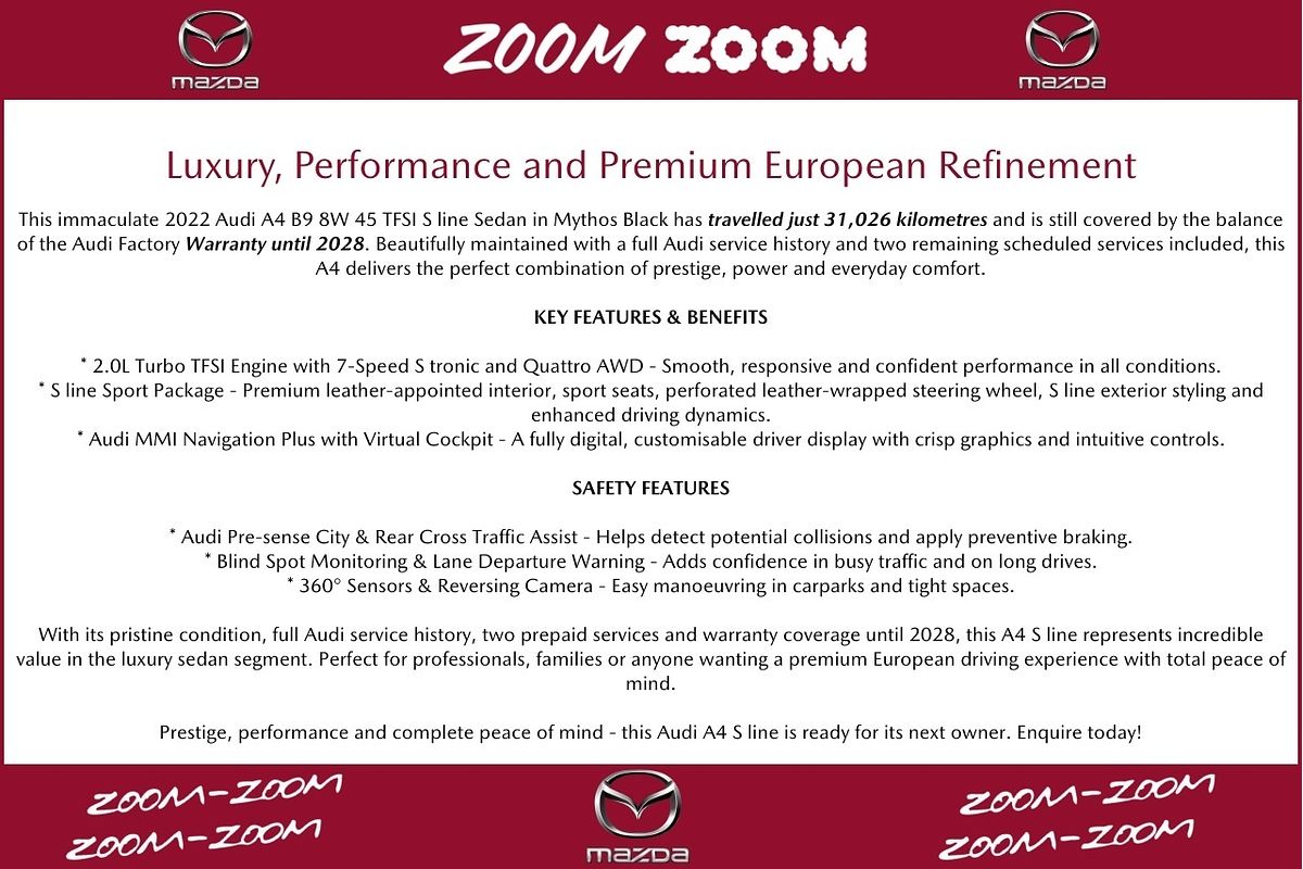 2022 Audi A4 45 TFSI S line B9