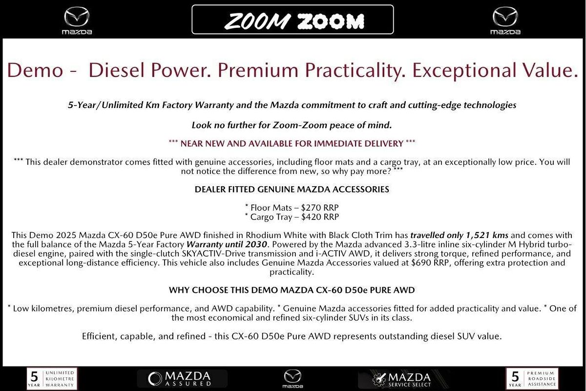 2025 Mazda CX-60 D50e Pure KH Series
