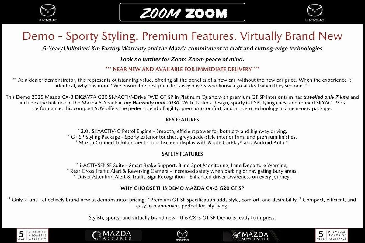 2025 Mazda CX-3 G20 GT SP DK