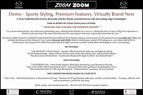 2025 Mazda CX-3 G20 GT SP DK