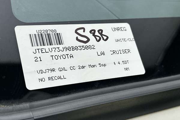 2021 Toyota Landcruiser GXL VDJ79R 4X4