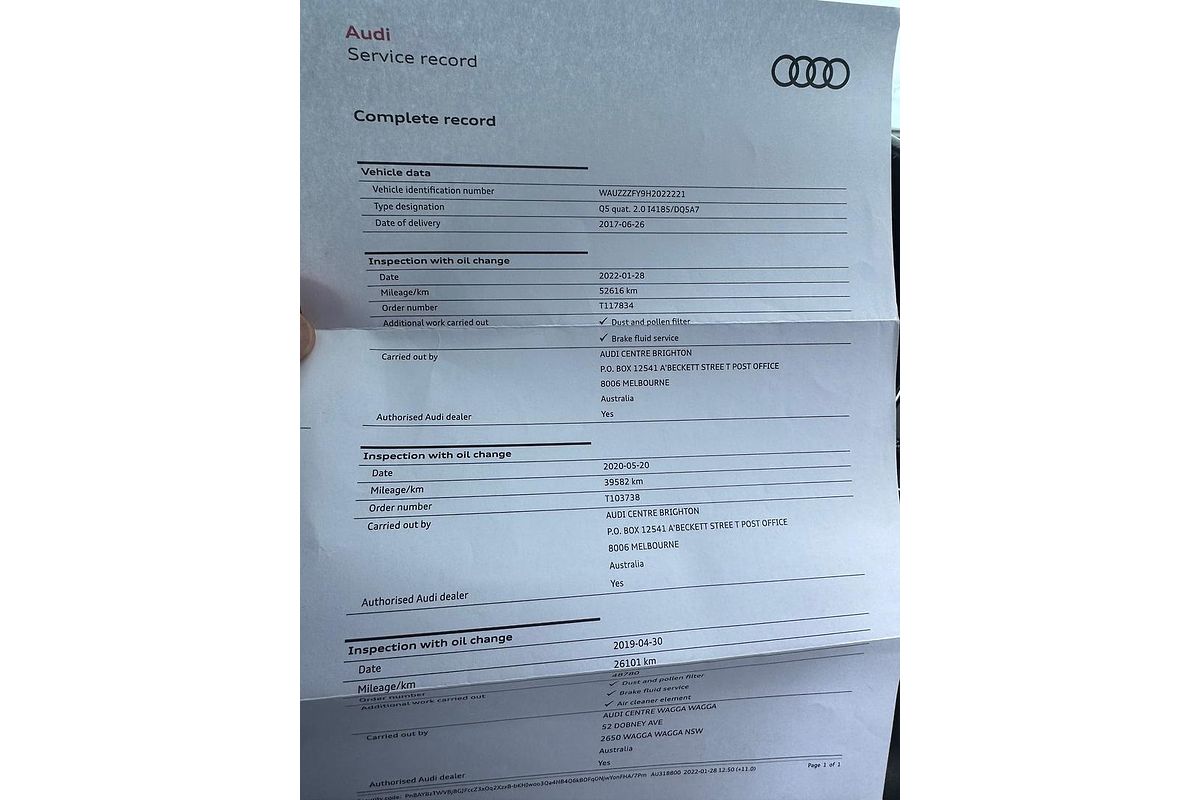 2017 Audi Q5 TFSI sport FY